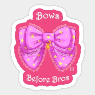 Bows Before Bros (pink variant) Sticker